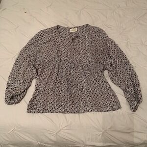 Denim & Supply Ralph Lauren Blouse Womens Small Black Floral Boho Peasant Top